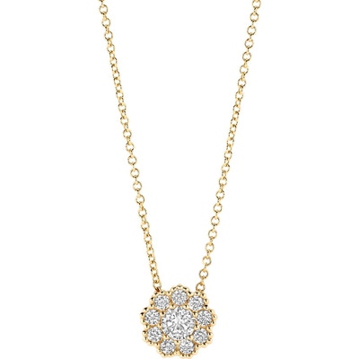 Blush 3196YZI 14k gouden bloem hanger met zirkonia