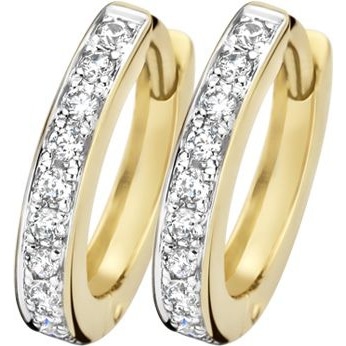Blush 7129BZI 14k bicolor gouden oorringen met zirkonia 10,2 mm