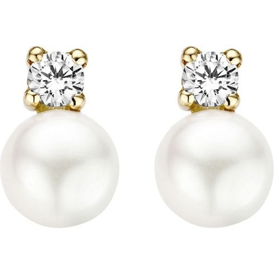 Blush 7147YPW 14k gouden oorknopjes met parel en zirkonia 9,7 mm