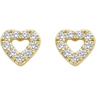 Blush 7299YZI 14k gouden oorknopjes hartje met zirkonia 4,7 mm