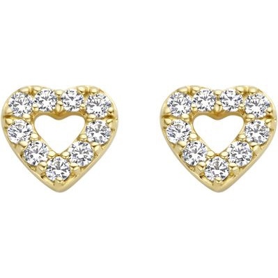 Blush 7299YZI 14k gouden oorknopjes hartje met zirkonia 4,7 mm