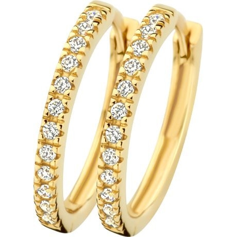 Blush 7309YZI 14k gouden oorringen met zirkonia 14 mm
