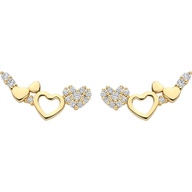 Blush 7376YZI 14k gouden oorknopjes met hartjes zirkonia