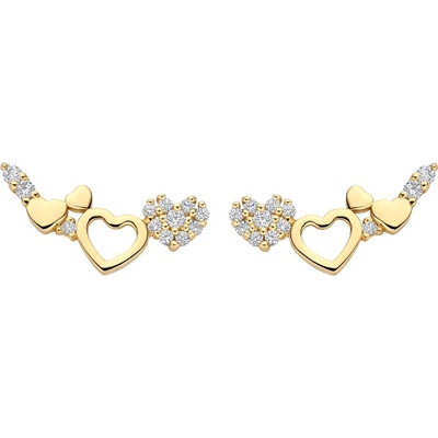 Blush 7376YZI 14k gouden oorknopjes met hartjes zirkonia