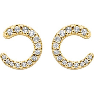 Blush 7378YZI 14k gouden oorknopjes c-vorm met zirkonia