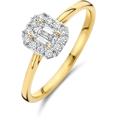 Blush LG1010Y 14k gouden halo ring met diamant lab grown