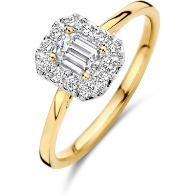 Blush LG1011Y 14k gouden halo ring met diamant lab grown