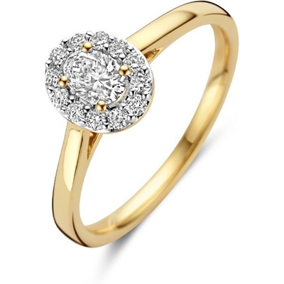 Blush LG1016Y 14k gouden halo ring met diamant lab grown