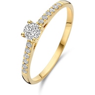 Blush LG1017Y 14k gouden solitair ring met zijstenen 0,32 ct diamant lab grown