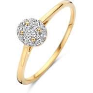 Blush LG1021Y 14k gouden halo ring met diamant lab grown