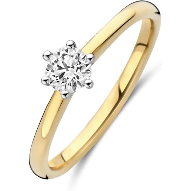 Blush LG1038B 14k gouden solitair ring diamant lab grown