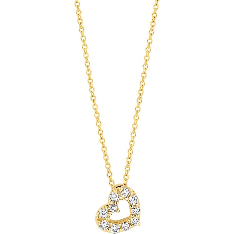 Blush LG3000Y 14k gouden ketting met hartje 0,14 ct diamant lab grown