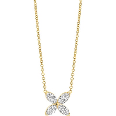 Blush LG3013Y 14k gouden ketting met bloem 0,40 ct diamant lab grown