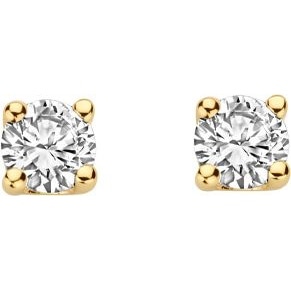 Blush LG7000Y 14k gouden oorknopjes met 0,10 ct diamant lab grown