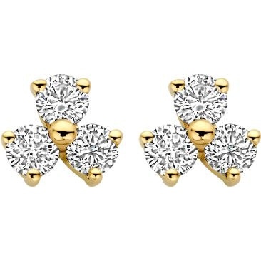 Blush LG7017Y 14k gouden oorknopjes met 0,105 ct diamant lab grown