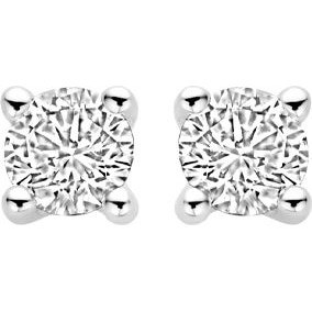 Blush LG7020W 14k witgouden oorknopjes diamant lab grown