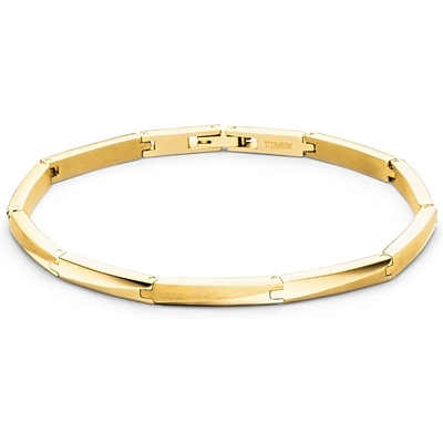 03059-03 Titanium goudkleurige schakelarmband 21 cm