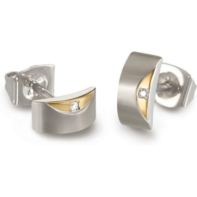 05007-03 Titanium bicolor oorknopjes met 002 ct diamant