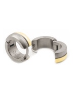 0505-02 Titanium dames creolen bicolor 12x5 mm
