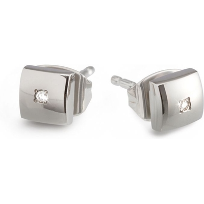 05050-02 Titanium oorknopjes met 002 ct diamant