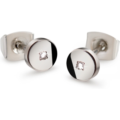 05064-03 Titanium oorknopjes met 002 ct diamant