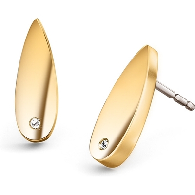 05071-06 Titanium goudkleurige oorknopjes met 002 ct diamant