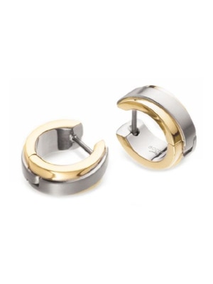 0560-02 Titanium dames creolen bicolor 15x6 mm