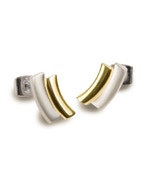 0561-02 Titanium bicolor oorbellen 10x6 mm