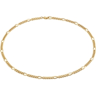 08067-02 Titanium goudkleurige figaro schakelketting 50 cm
