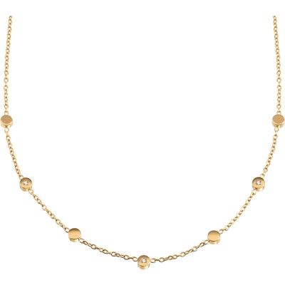 08075-04 Titanium goudkleurige collier met 0015 ct diamant