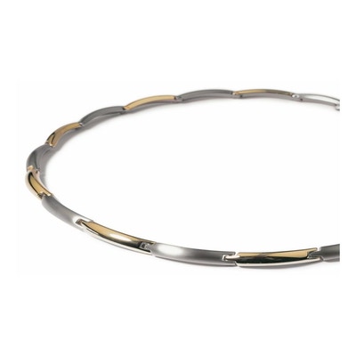 0817-03 Titanium dames ketting bicolor