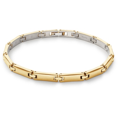 03067-03 Goudkleurige titanium schakelarmband 21 cm