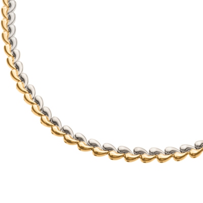 08072-02 Bicolor titanium schakelketting 45 cm