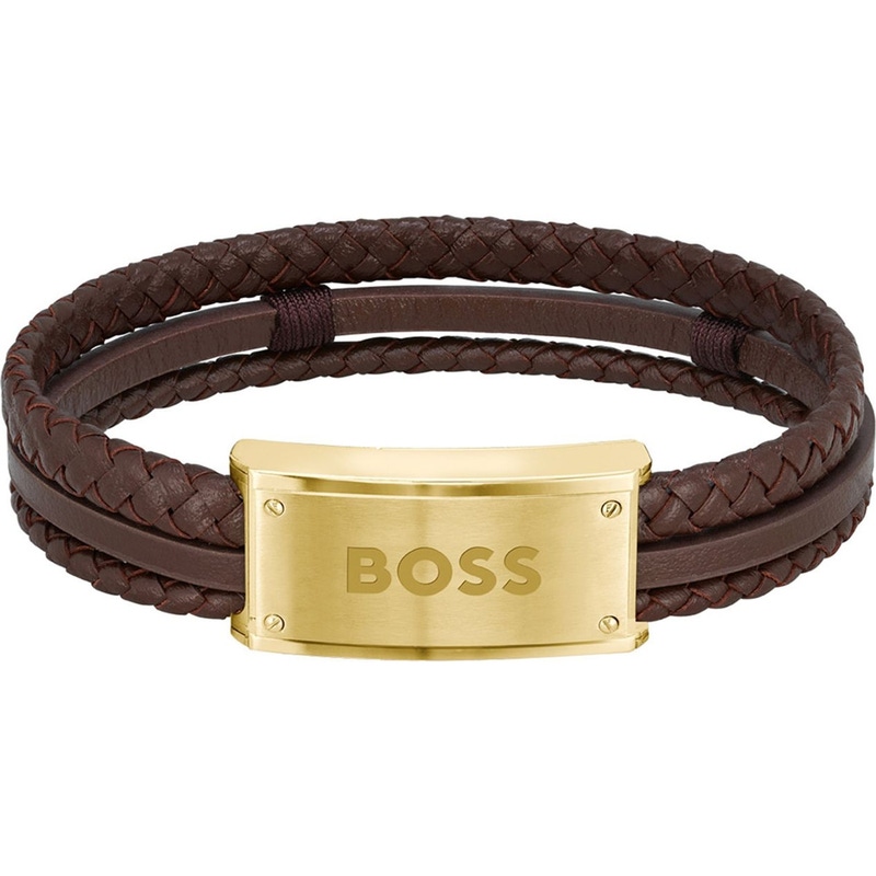 BOSS Jewels HBJ1580424 Leren Galen heren armband 19,5 cm