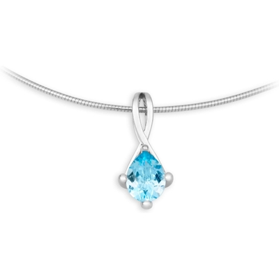 Breuning 32-03298 Zilveren ketting met topaas