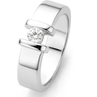 Breuning 42-03281 Zilveren solitair ring met zirkonia