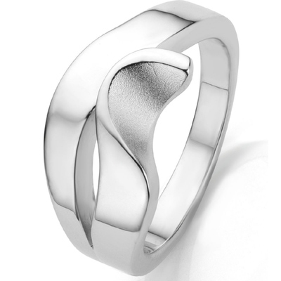 Breuning 97063 Zilveren ring golvend