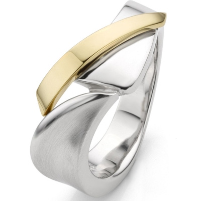Breuning 97090 Zilveren bicolor ring