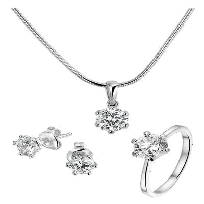 Treasure Collection sieradenset zilver glans en zirkonia