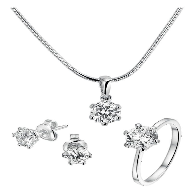 Treasure Collection sieradenset zilver glans en zirkonia