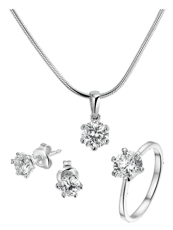 Treasure Collection sieradenset zilver glans en zirkonia