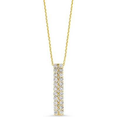 CG118208 14k gouden ketting met hanger 095 ct diamant