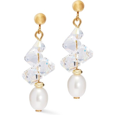 Coeur de Lion 1136/21-1816 Dancing Crystals & Pearls oorhangers 30 mm