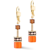 Coeur de Lion 2838/20-0211 GeoCUBE Iconic Sunset gold oorhangers