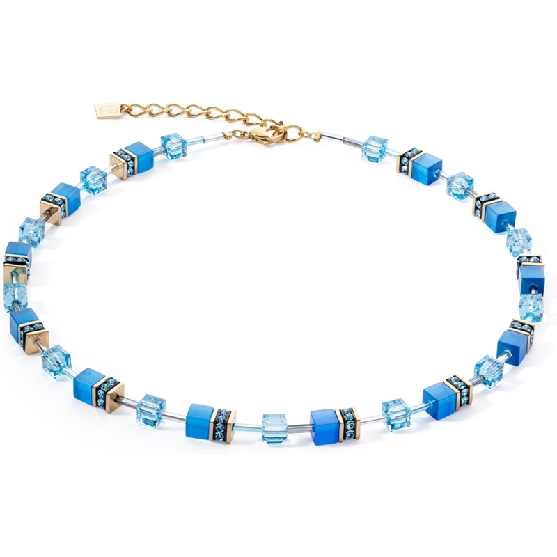 Coeur de Lion 4020/10-0600 GeoCUBE Iconic Mono Gold turquoise collier