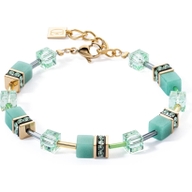 Coeur de Lion 4020/30-0533 GeoCUBE Iconic Mono Gold groene armband