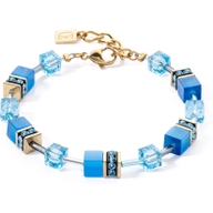 Coeur de Lion 4020/30-0600 GeoCUBE Iconic Mono Gold turquoise armband