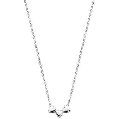 collier 3 hartjes 41  4 cm zilver gerhodineerd