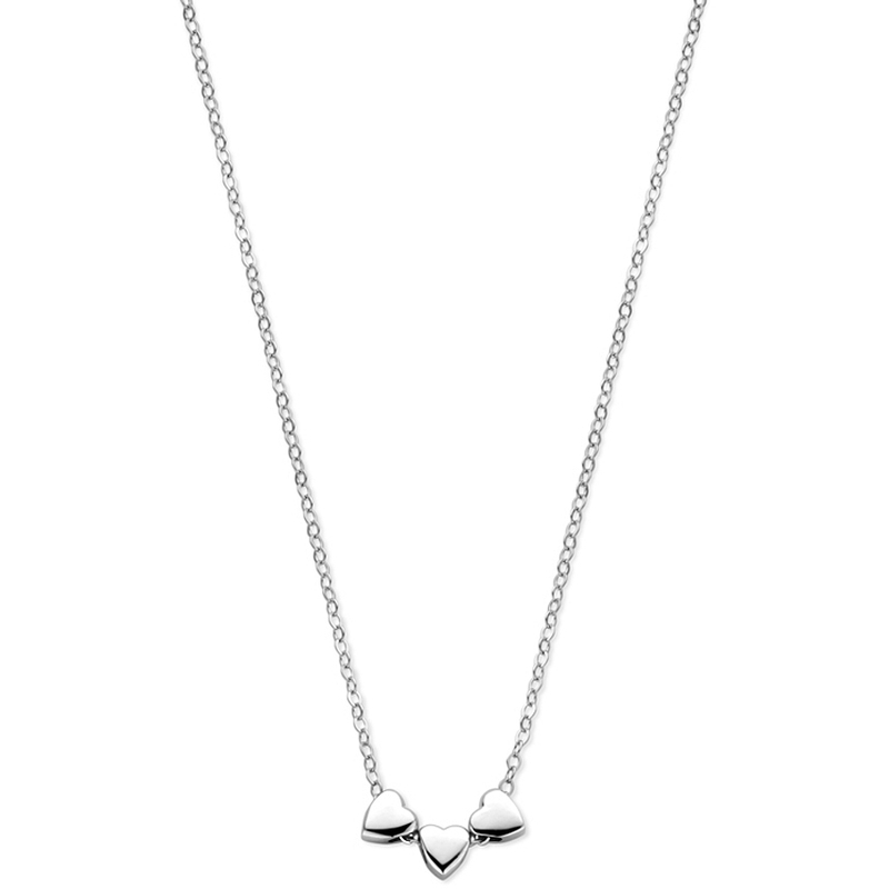 collier 3 hartjes 41  4 cm zilver gerhodineerd