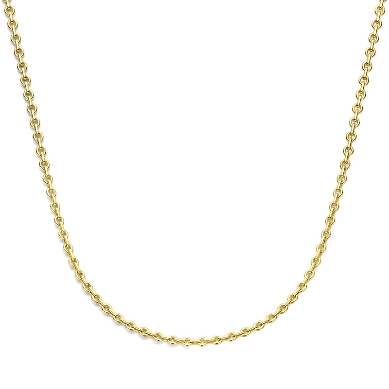 collier anker massief 45 mm 45 cm Silgold geel met zilverkern
